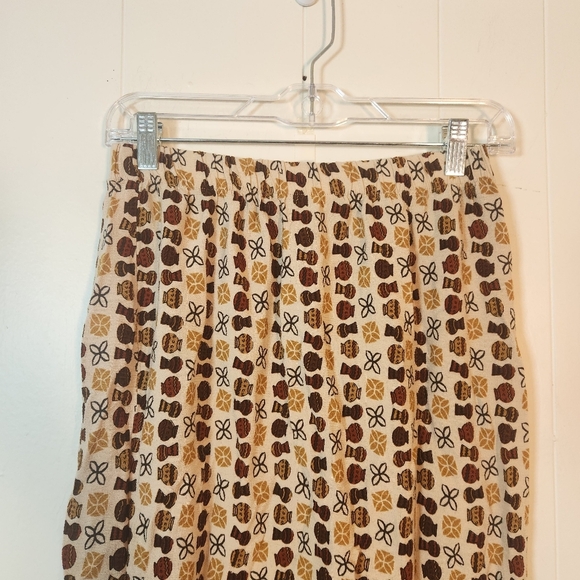 Vintage Made In USA Midi Length Pull-on Skirt Size Medium Tribal Africa Boho - Picture 5 of 16